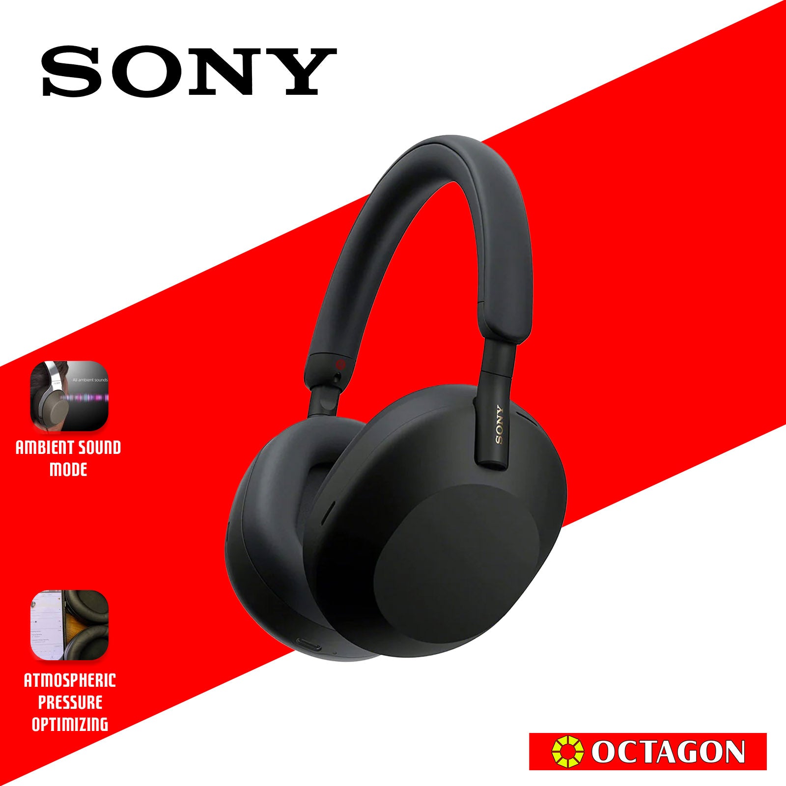 SONY MDR WH-1000XM5/BME BLACK HEADPHONES WIRELESS NOISE CANCELLATION