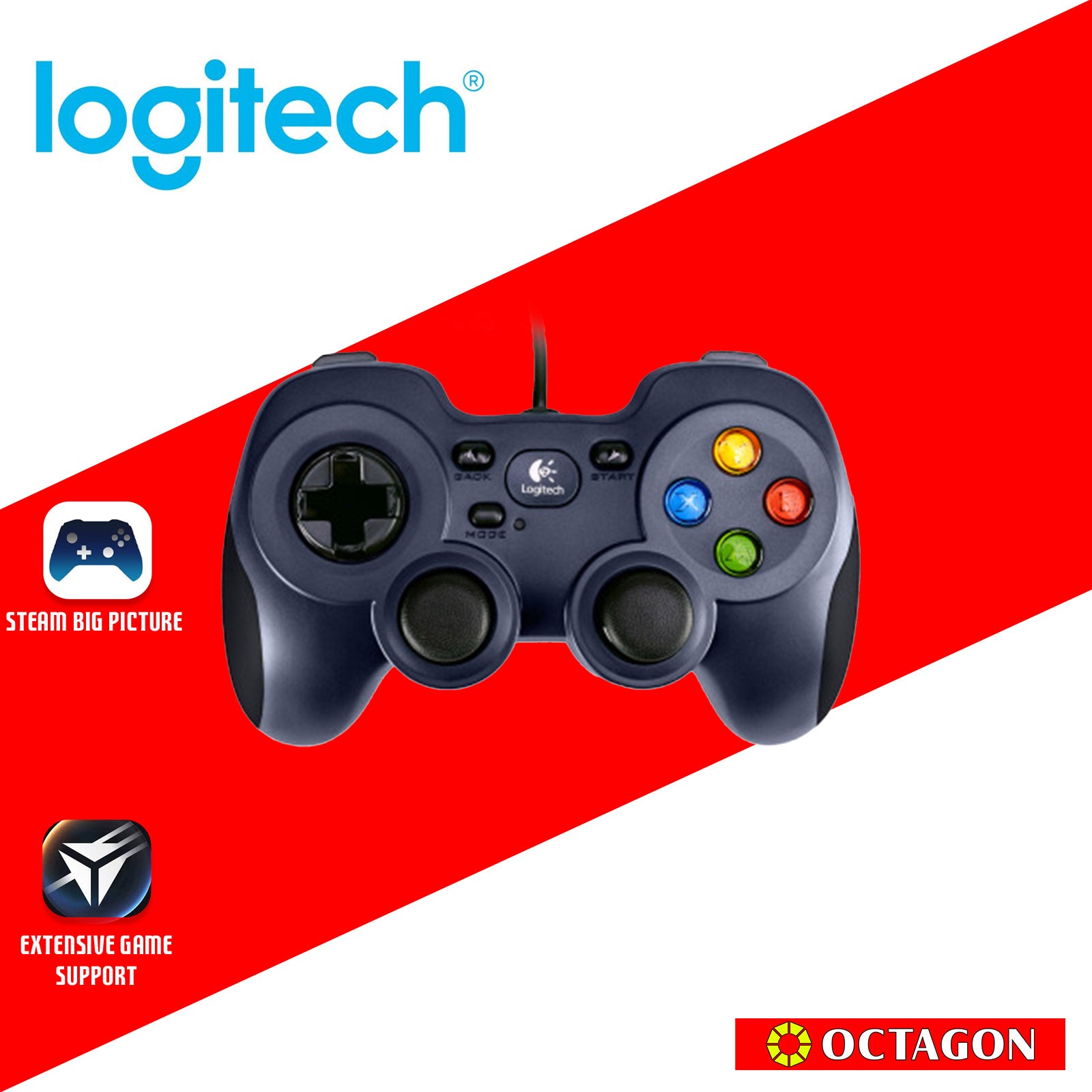 LOGITECH F310 WIRED GAMEPAD FOR PC 1.8M
