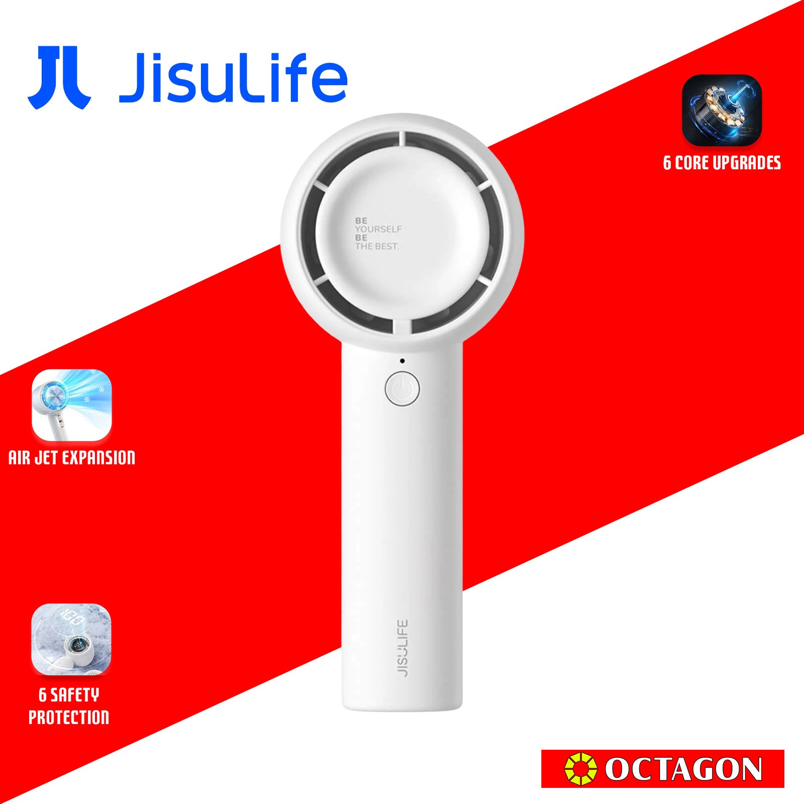 JISULIFE LIFE5 2000MAH WHITE HANDHELD FAN