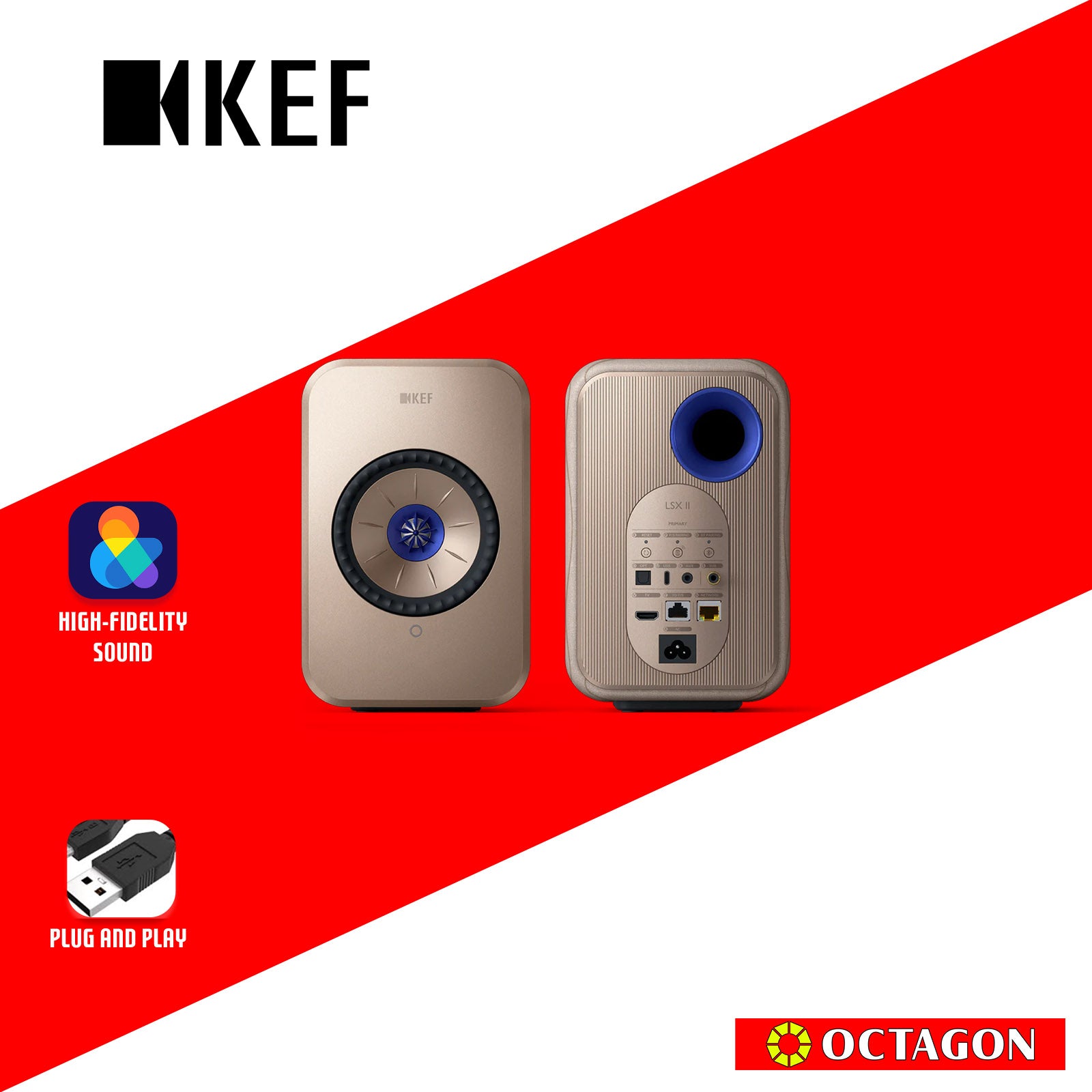 KEF LSX II LT GRAY BT WIRELESS HIFI SPEAKER
