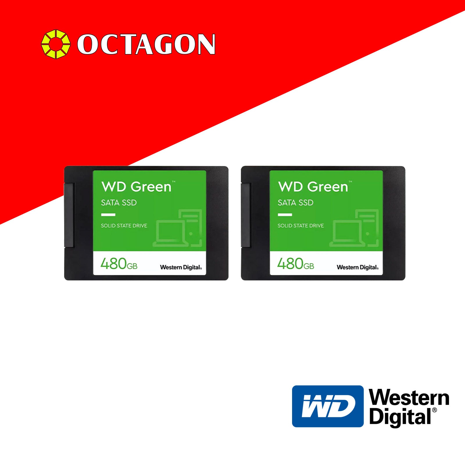 WD SSD 480GB AND 1TB GREEN SATA GEN
