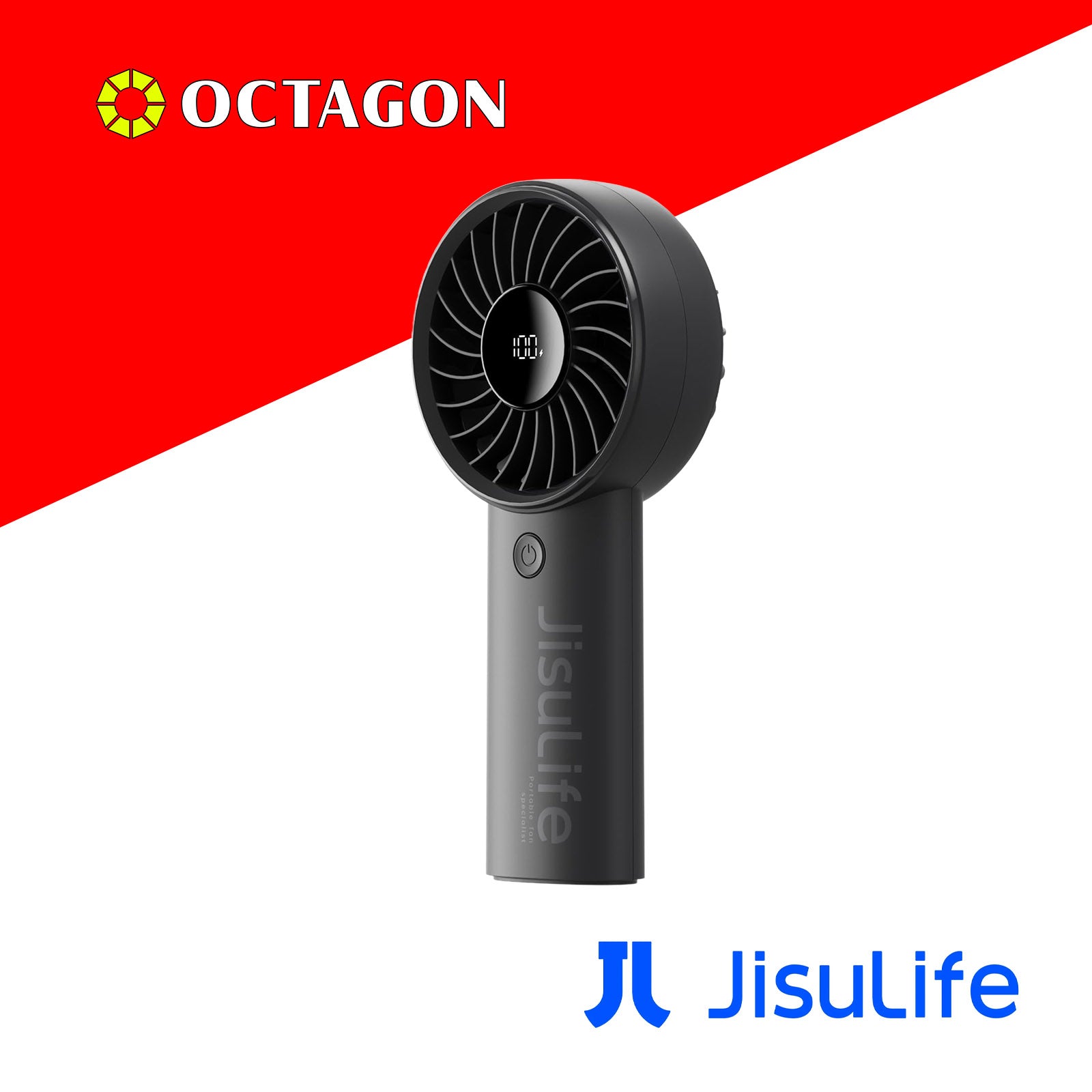 JISULIFE LIFE4 5000MAH PINK/BLACK HANDHELD FAN