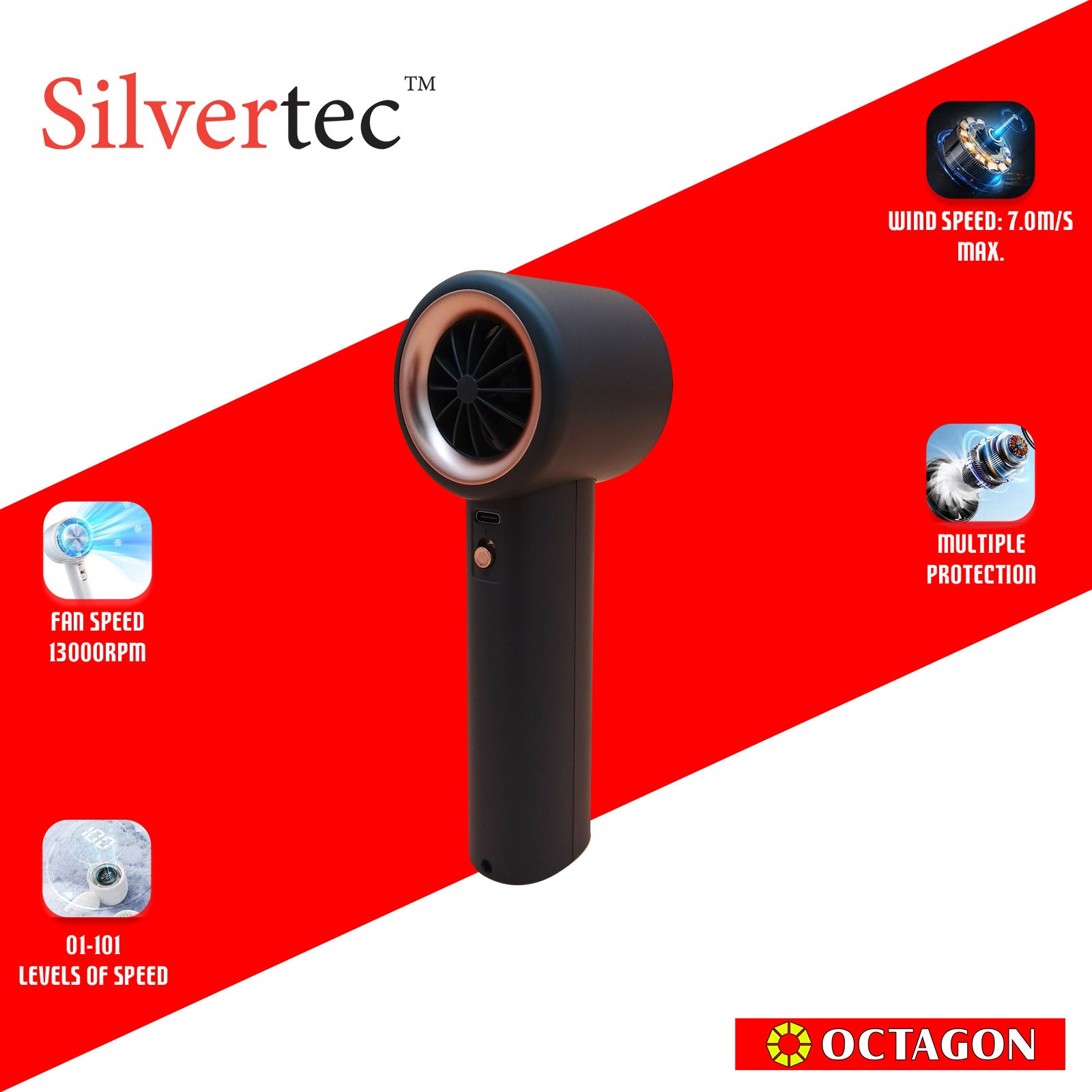 SILVERTEC SMX-IFAN7-GY/WH ICE COOLING PORTABLE FAN