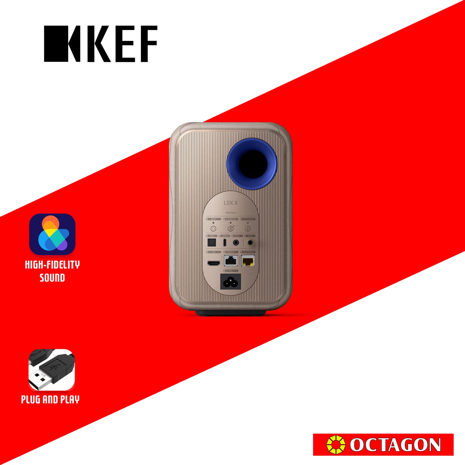 KEF LSX II LT GRAY BT WIRELESS HIFI SPEAKER