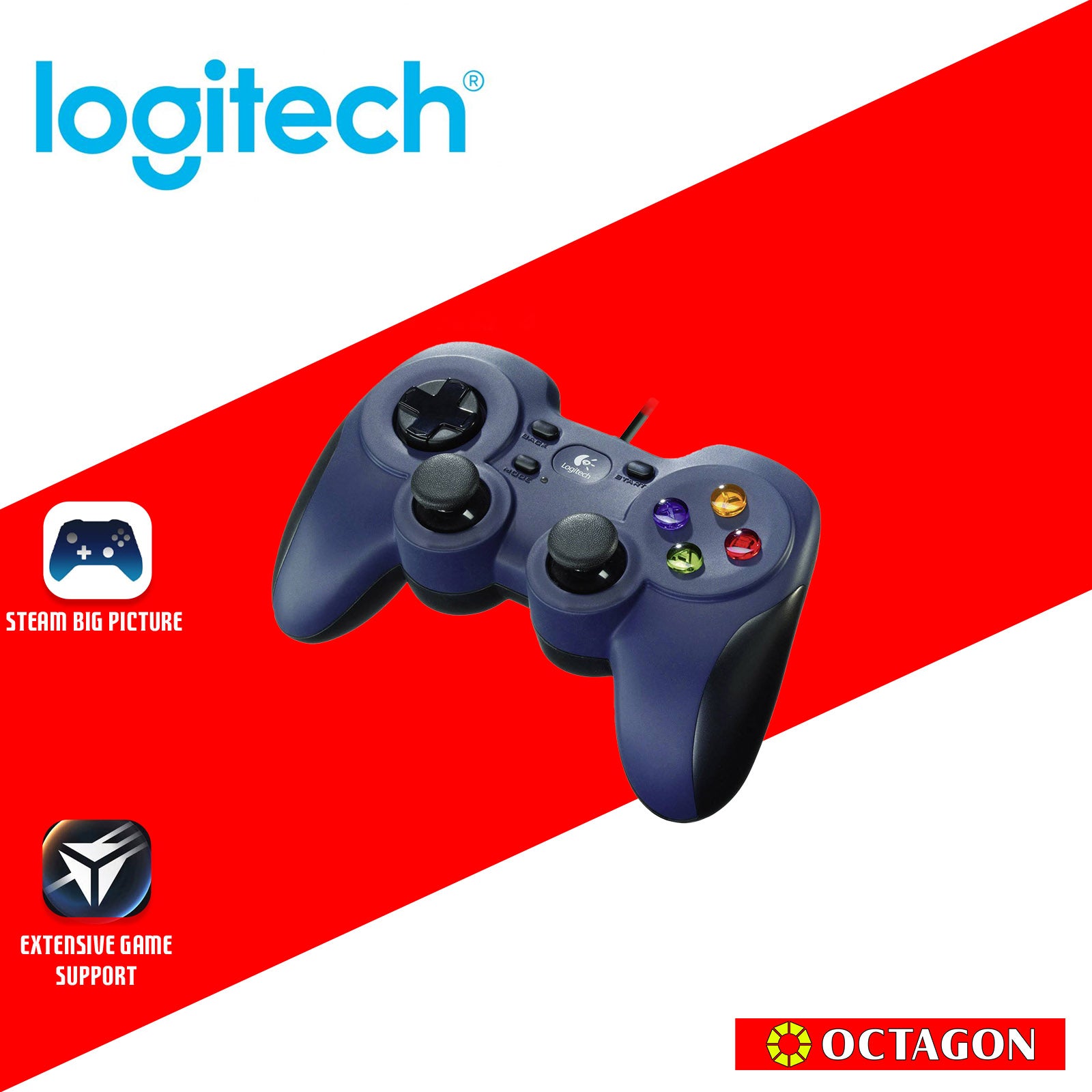 LOGITECH F310 WIRED GAMEPAD FOR PC 1.8M