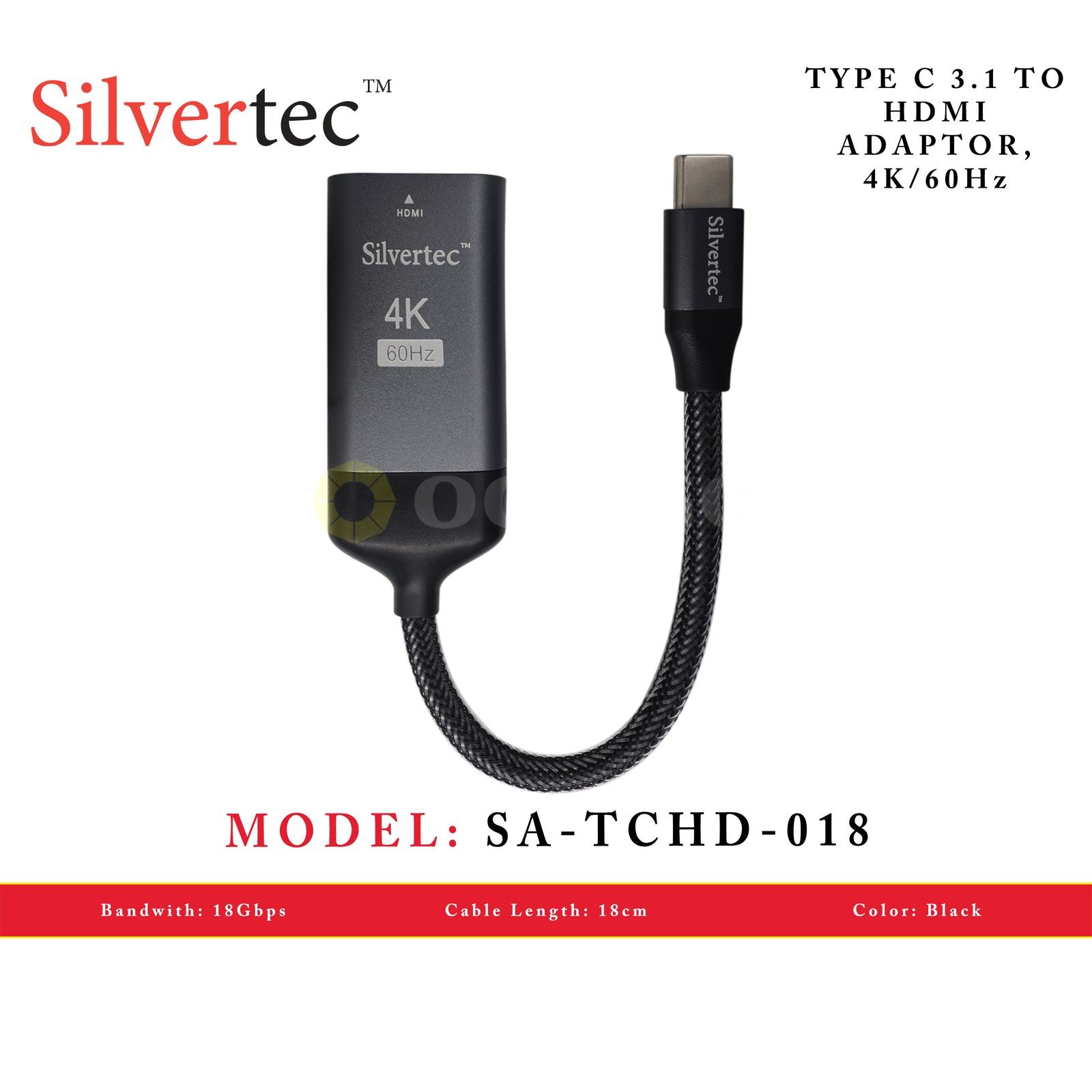 SILVERTEC SA-TCHD-018-BK USB-C AM TO HDM