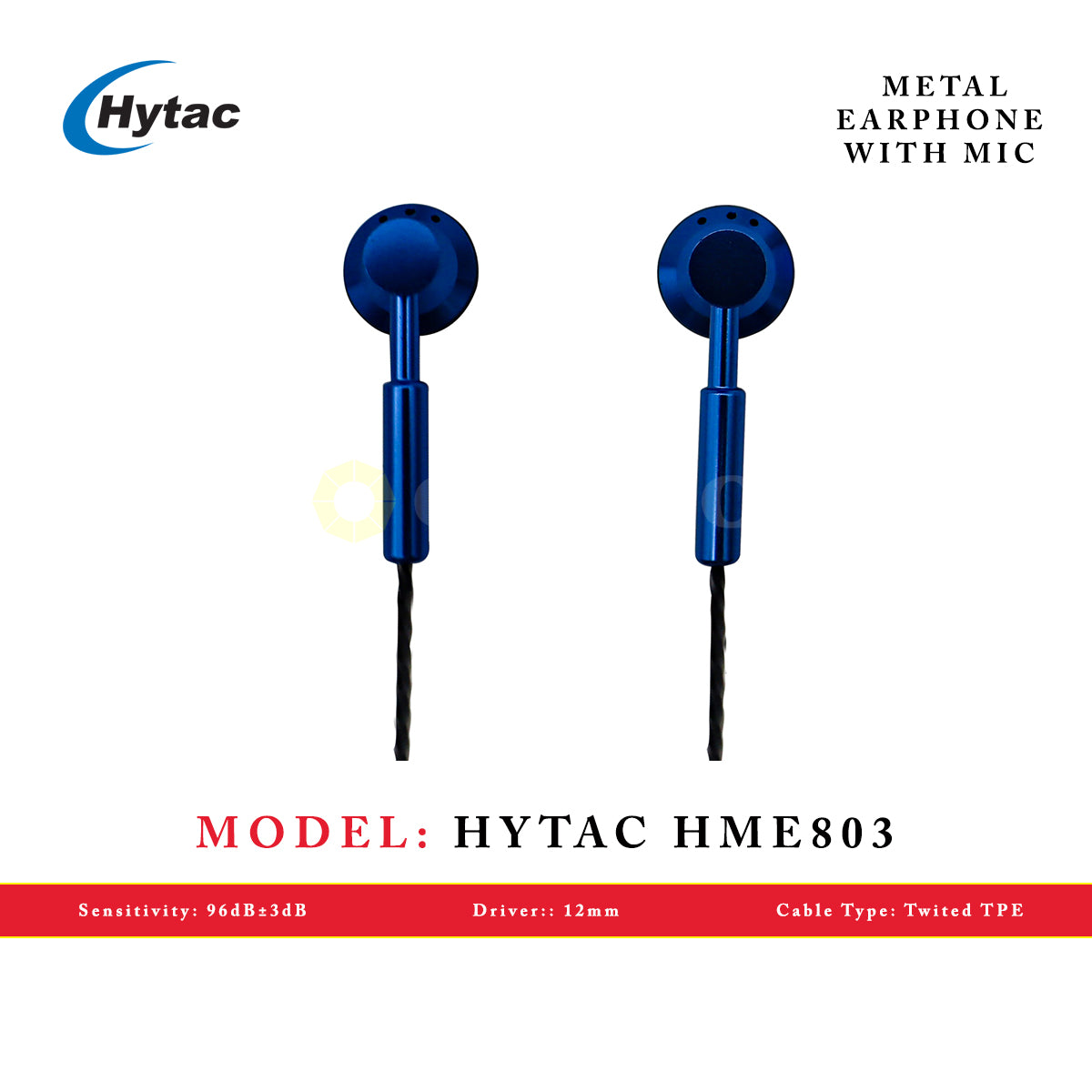 HYTAC HME804 BLUE METAL EARPHONE Octagon Computer Superstore