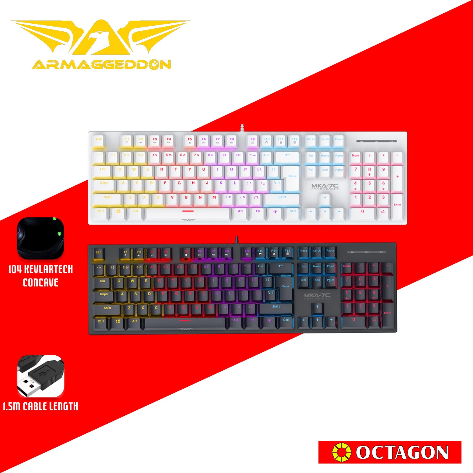 ARMAGGEDDON MKA-7C [2024]  USB 104 KEYS GAMING KEYBOARDS/HOT SWAP
