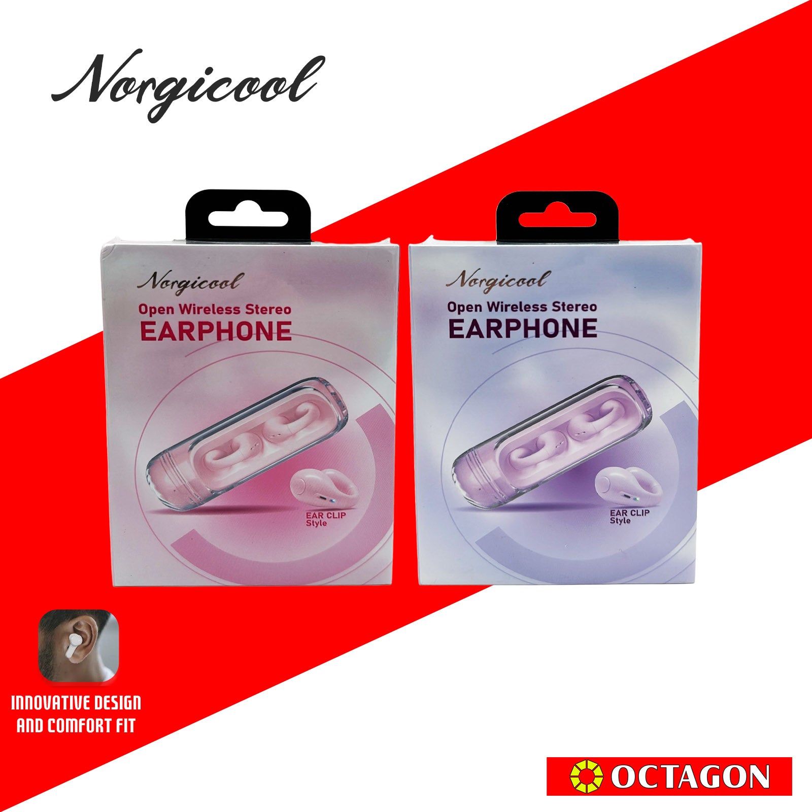 NORGICOOL NSH88-PL TWS BT5.4 EAR CLIP EARPHONE