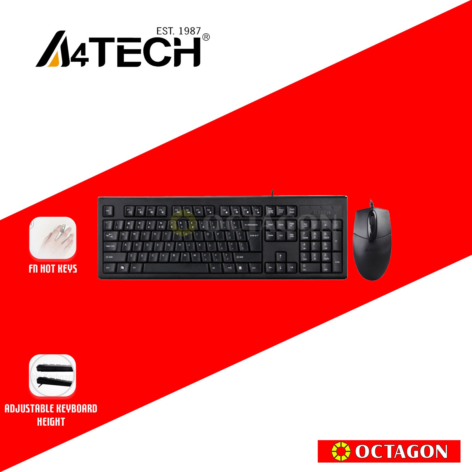 A4 TECH KRS-8372 USB COMBO KB/MOUSE – Octagon Computer Superstore
