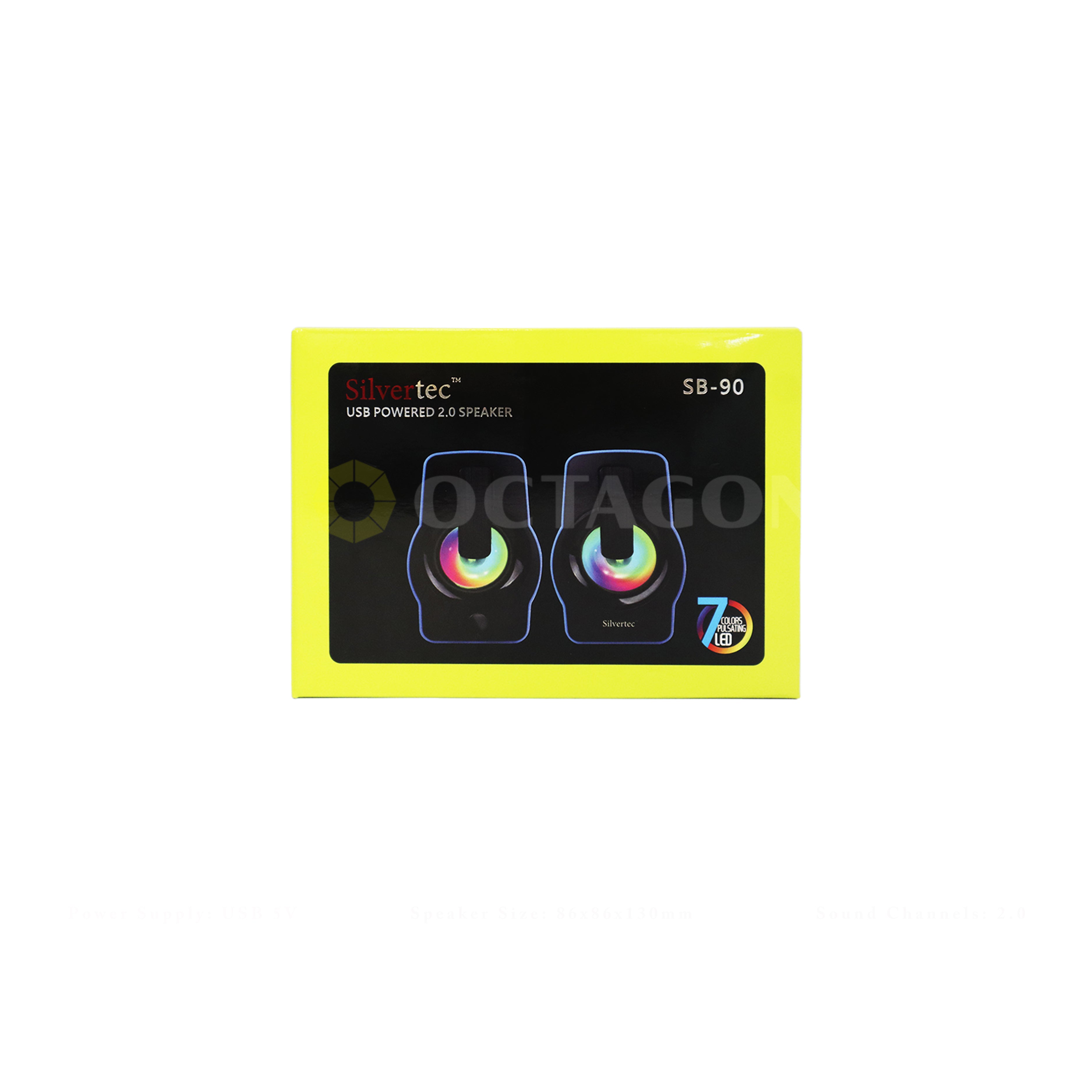 SILVERTEC SB-90 BLACK/RED USB 2.0 LED