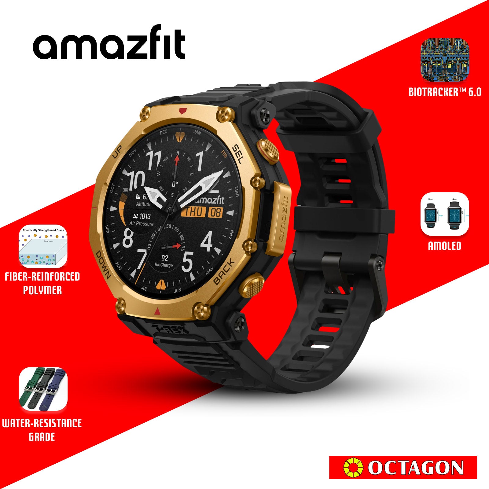 AMAZFIT T-REX 3 PRO 48MM BLACK GOLD