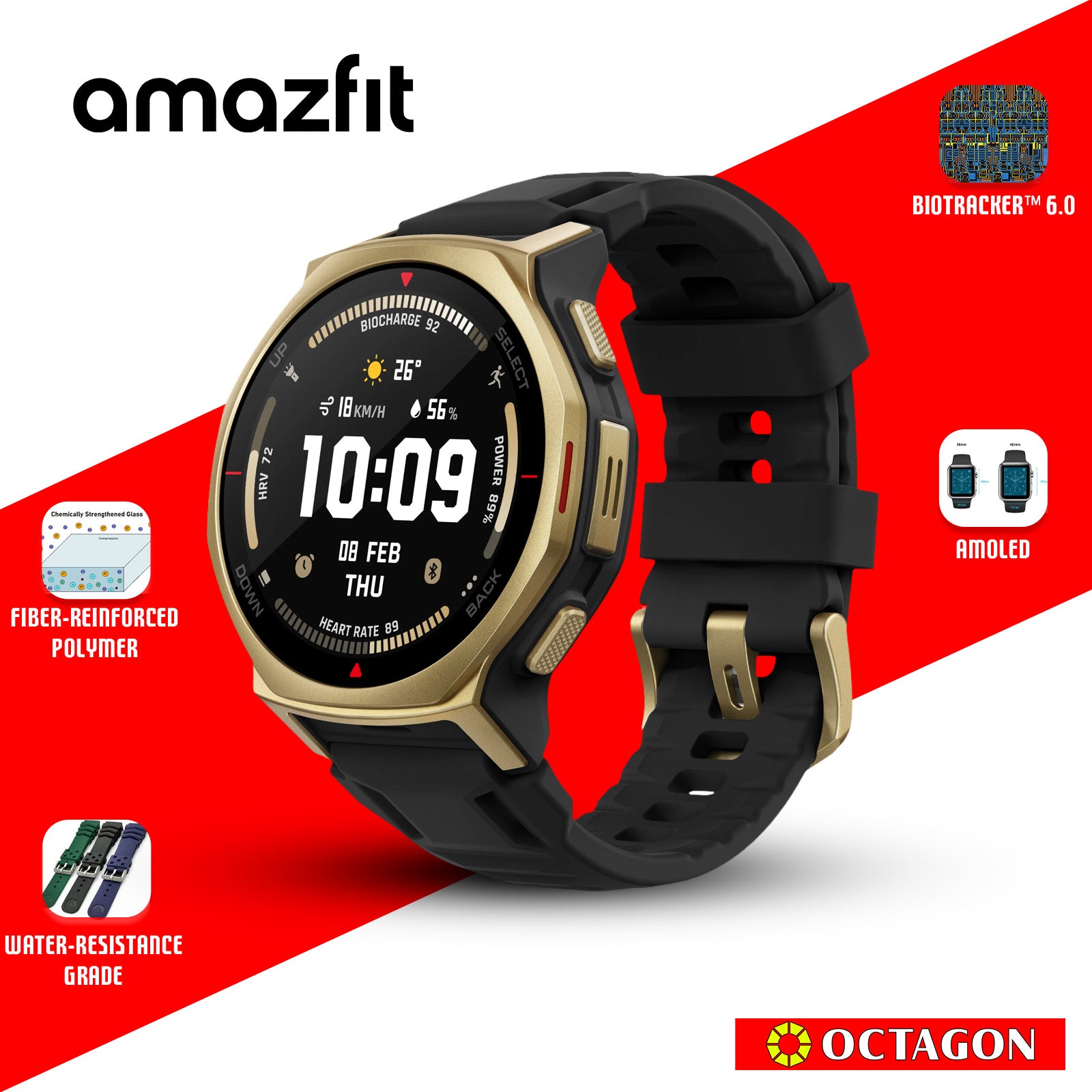AMAZFIT T-REX 3 PRO 44MM BLACK GOLD