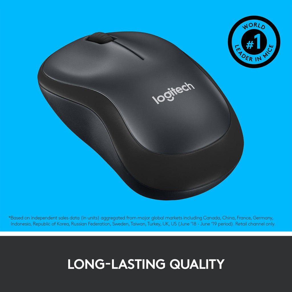 LOGITECH M221 SILENT GREY CHARCOAL WL MOUSE