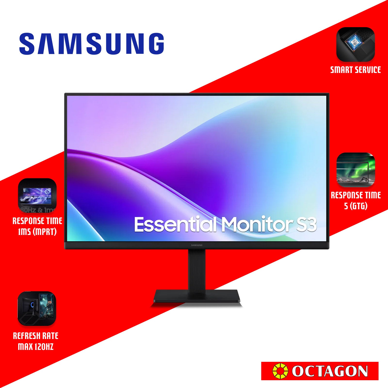 SAMSUNG LS24F320GAEXXP 24 IPS MONITOR 120HZ