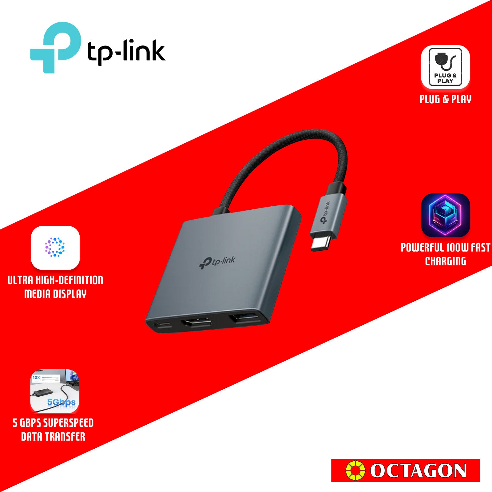 TPLINK UH3020C USB TYPE C 3 PORT HUB