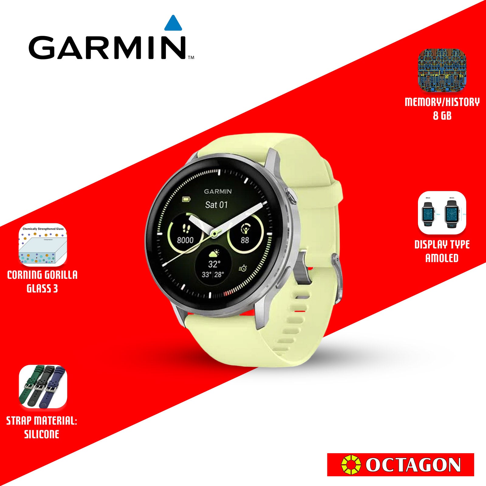 GARMIN VENU 4 BLACK W/ SILVER+GREY / SILVER+CITRON 45MM GPS WI-FI