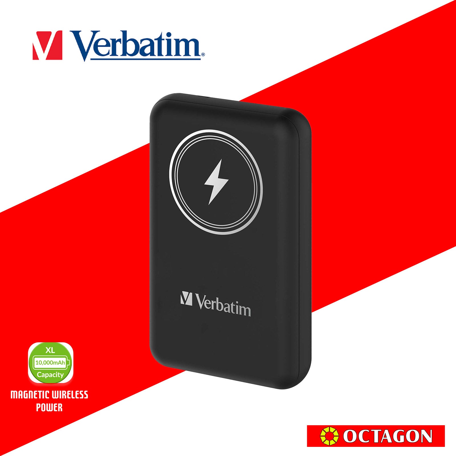 VERBATIM 66906 POWER PACK 10000MAH MAGNETIC WIRELESS CHARGING (BLACK)