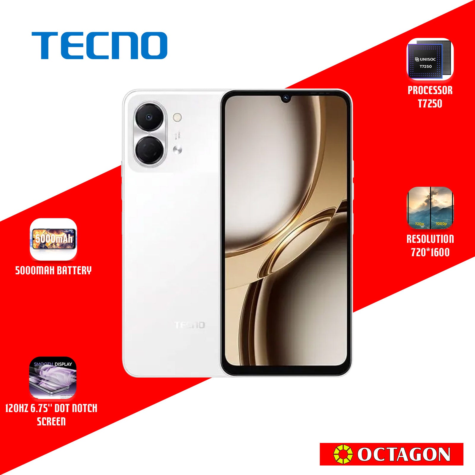 TECNO SPARK GO 3 KN3 4GB 128GB F.WHITE