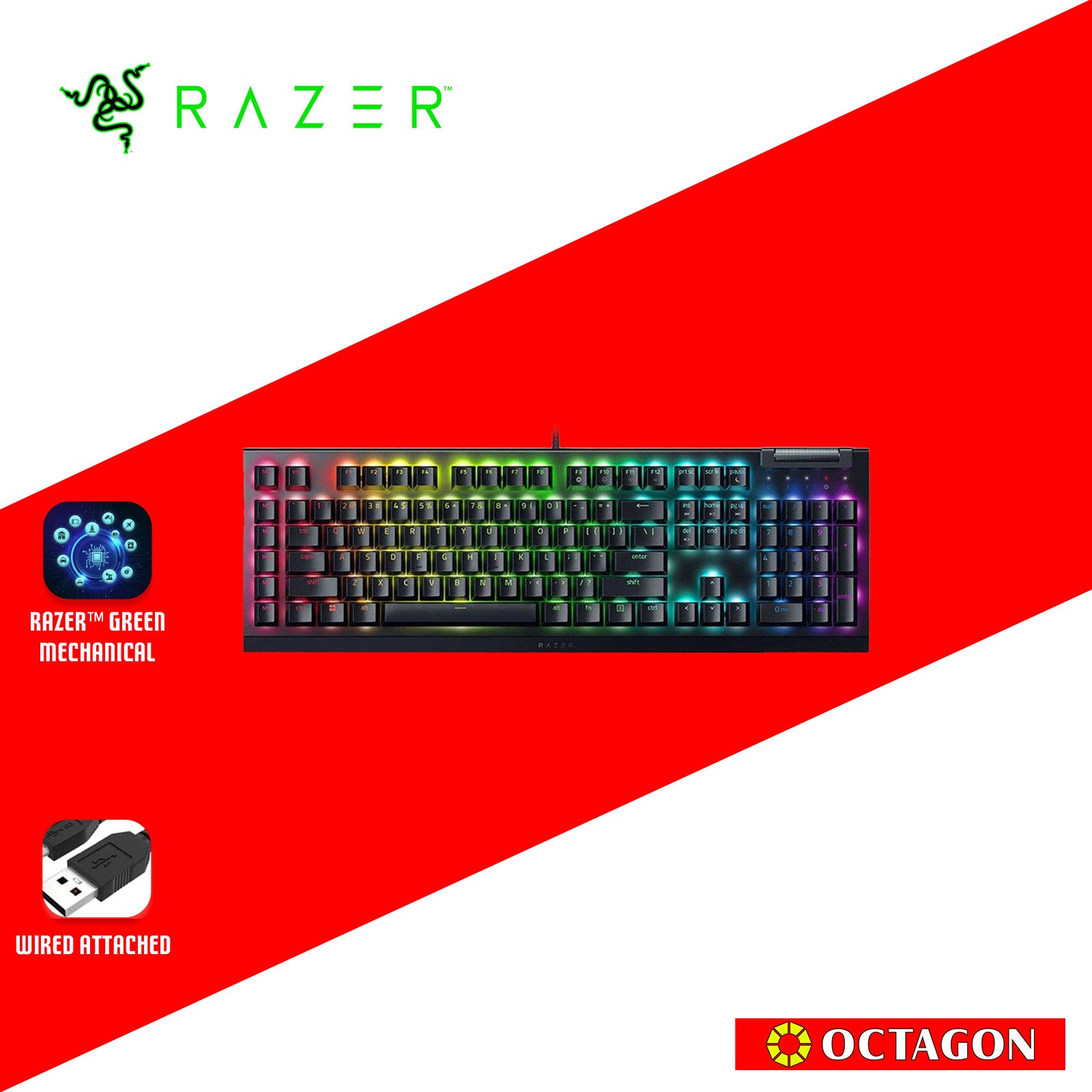 RAZER BLACK WIDOW V4 X NEW MECHANICAL GAMING KEYBOARD (YELLOW SWITCH)
