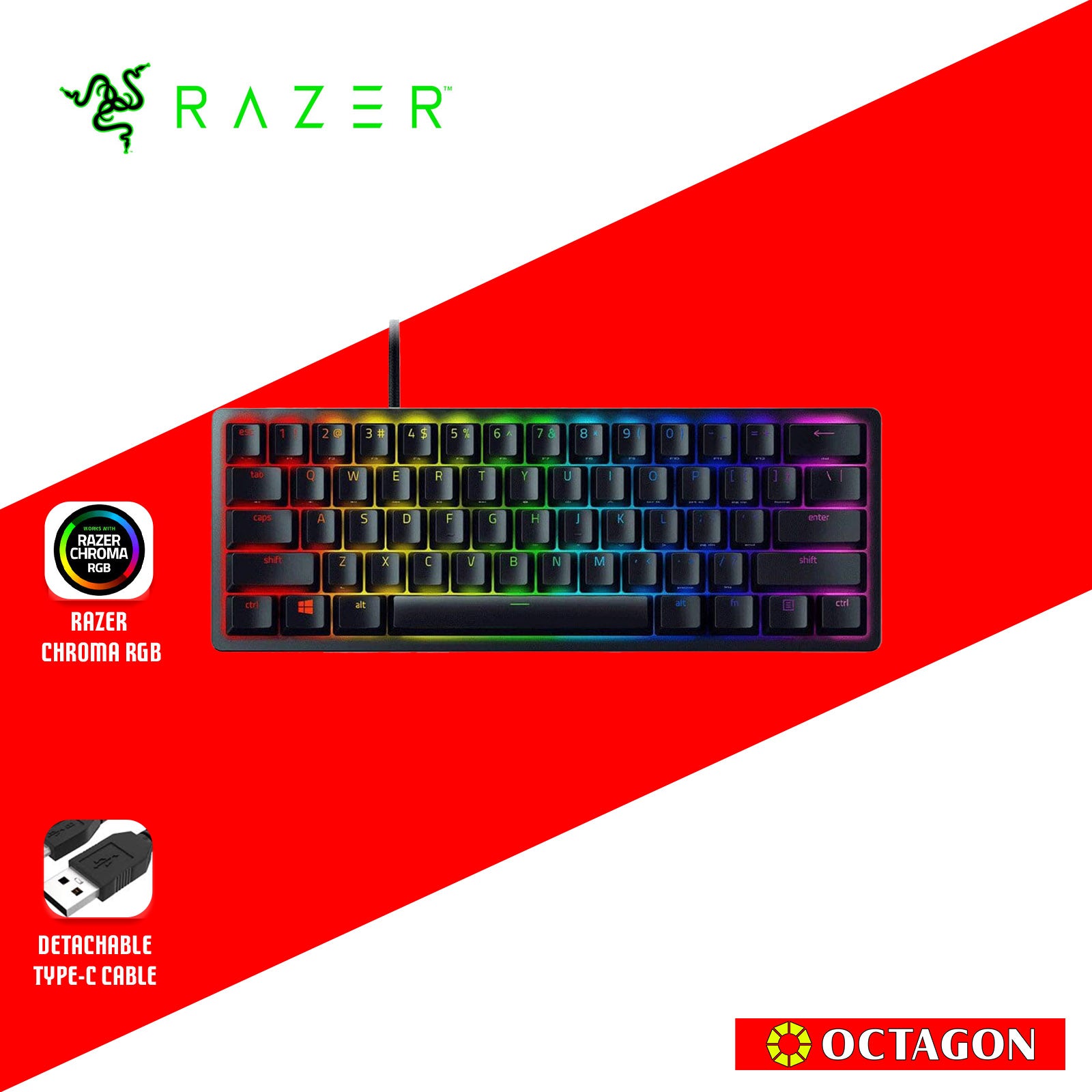 RAZER HUNTSMAN MINI RD OPT RED SWITCH KEYBOARD – Octagon Computer ...