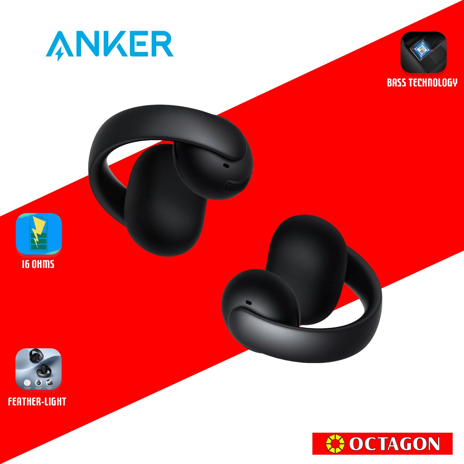 ANKER A3388H11 SOUNDCORE AEROCLIP BLACK TWS SOUNDCORE
