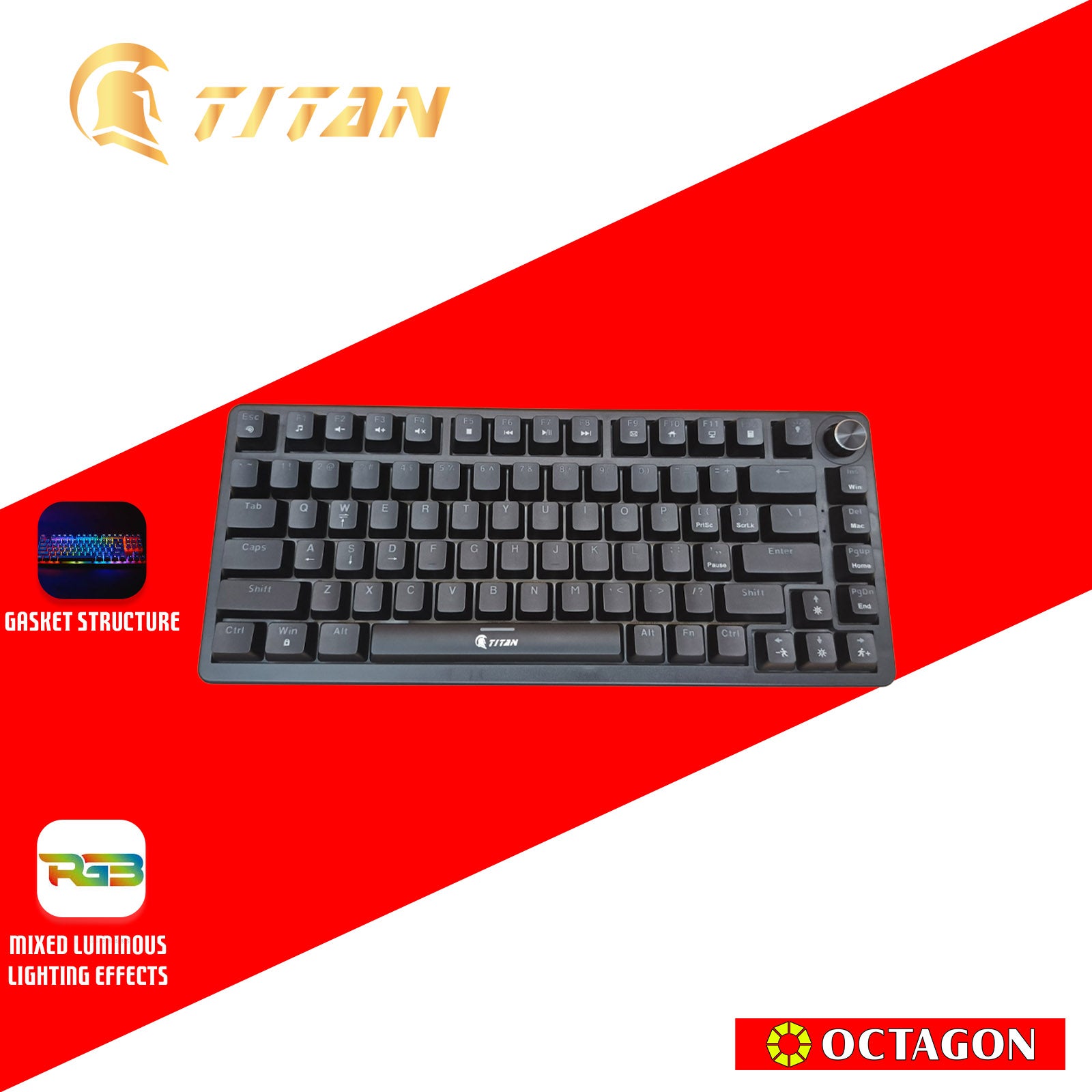 TITAN TKD-982 USB BACKLIGHT MECH KEYBOARD 82 KEYS BLUE SWITCH