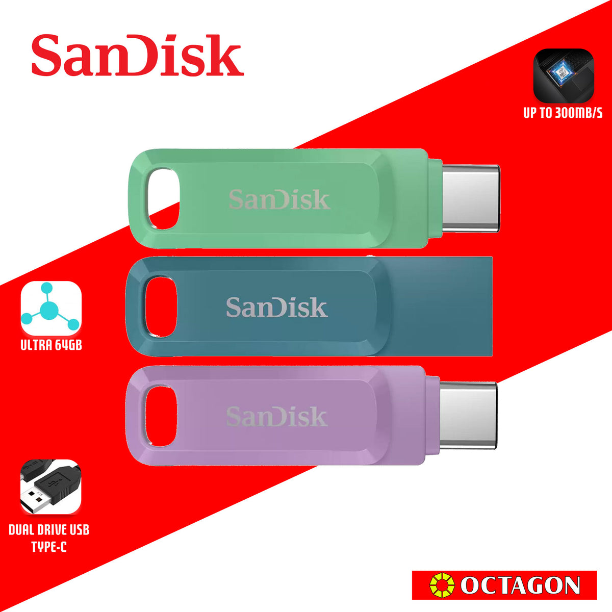 SANDISK ULTRA 64GB SDDDC3-064G-G46NBB DUAL DRIVE USB TYPE-C