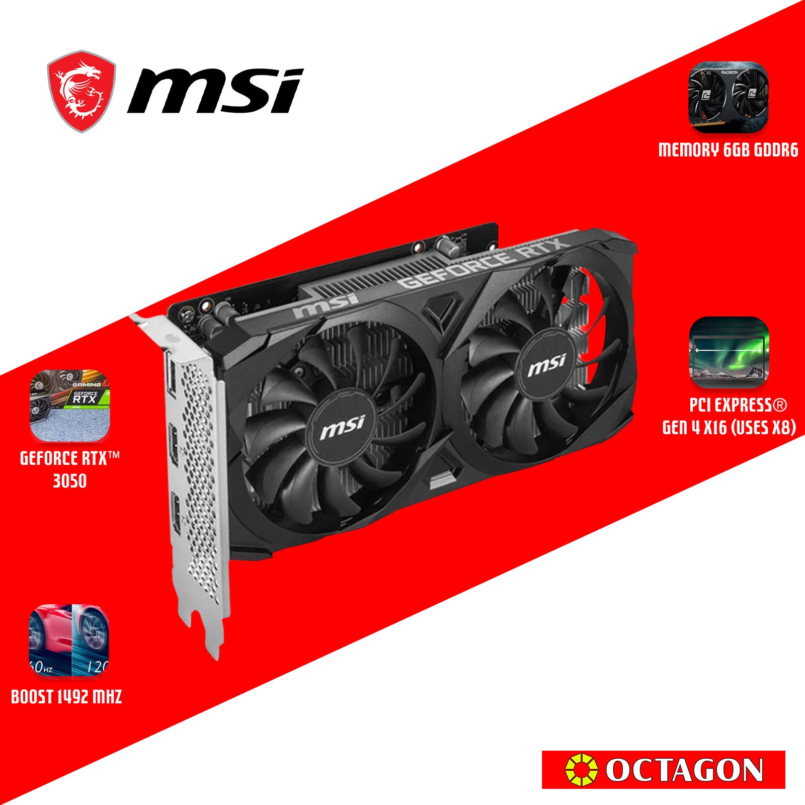 MSI RTX3050 VENTUS 2X 6G OC