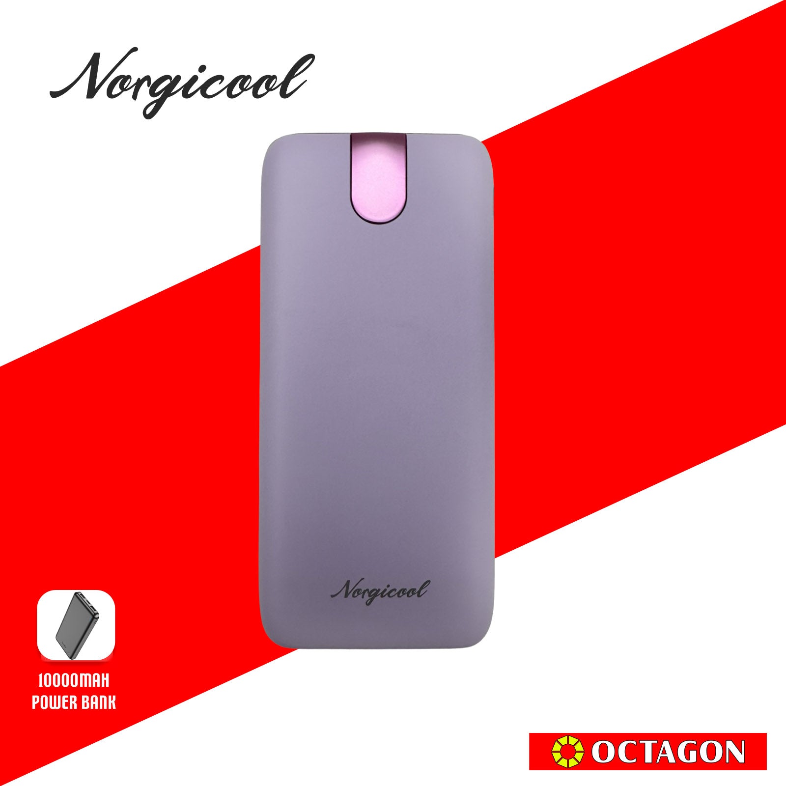 NORGICOOL NP026-PL PD20W 10000MAH W/ TYPE C AND LIGHTNING POWER BANK PURPLE