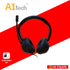 A1TECH AC-HS1000 STEREO HEADSET WITH MIC 4PIN JACK BLACK – Octagon ...