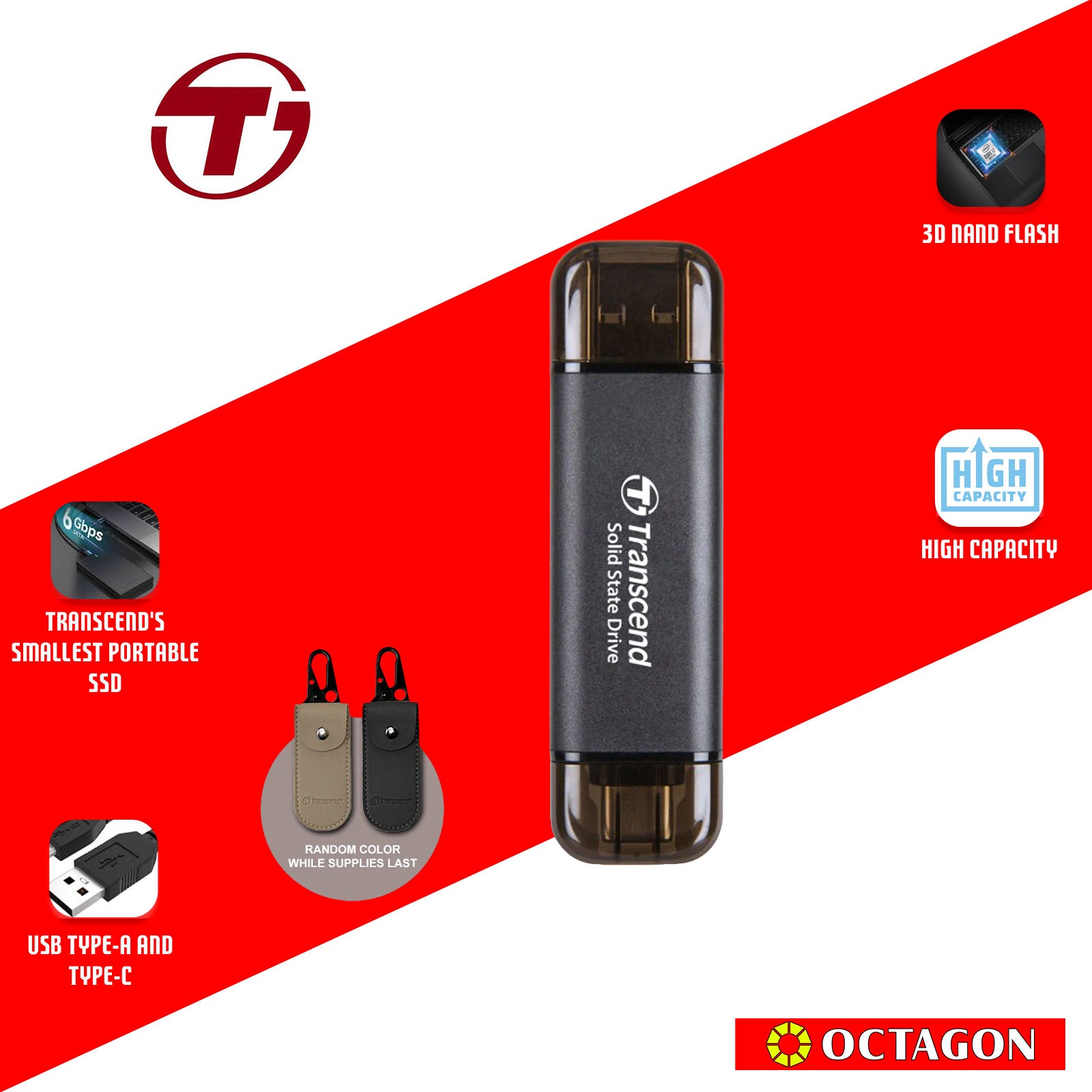 TRANSCEND TS256GESD310C 256GB EXTERNAL SSD BLK