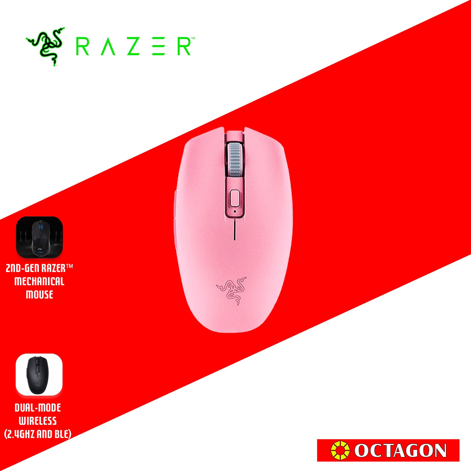 RAZER OROCHI V2 WIRELESS GAMING MOUSE - QUARTZ EDITION