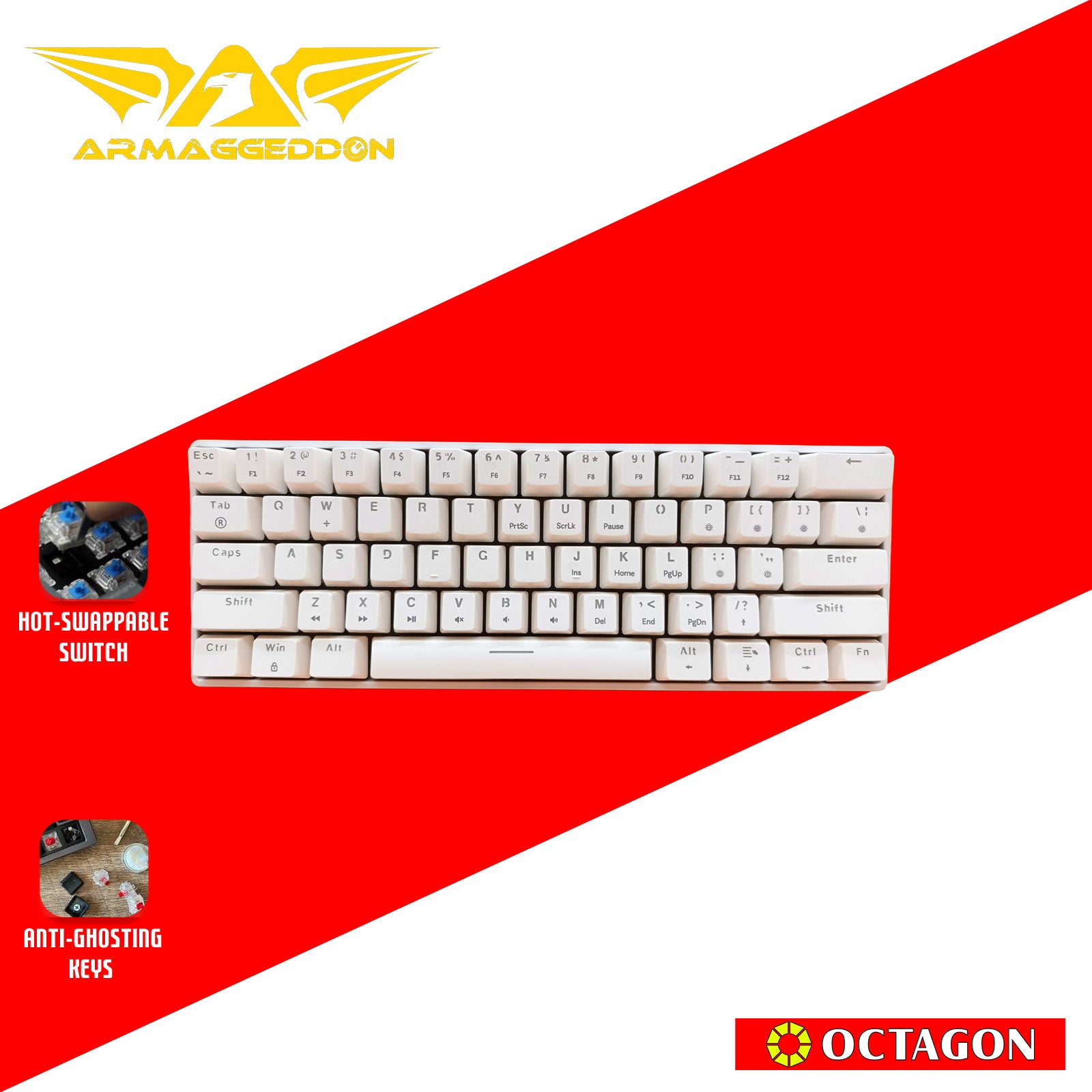 ARMAGGEDDON MKA-1C NEX (CLICKY) USB MECH KEYBOARD / 61 KEYS