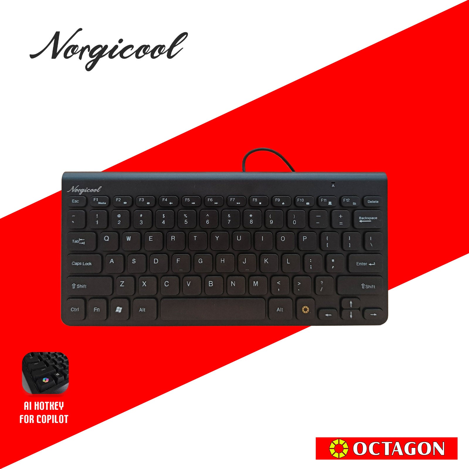NORGICOOL NK2213 WIRED USB KEYBOARD COPILOT BLUE/PINK/BLACK