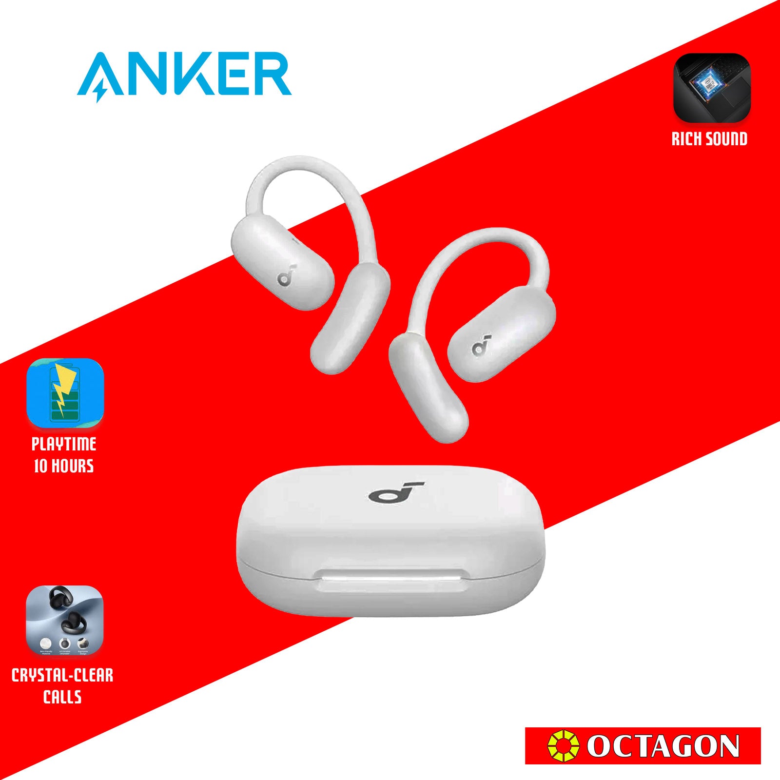 ANKER A3874H21 AEROFIT 2 WHITE EARBUDS SOUNDCORE