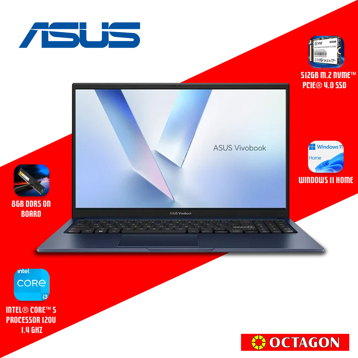 ASUS X1504VA-BQ4472WSM/ CORE 5-120U/ 8GB/ 512GB SSD/ 15.6 FHD/ WIN 11/ BLUE
