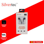 SILVERTEC SEP-03-BK/WH WITH MIC CONTROLLER EARPHONE 3.5MM AUX