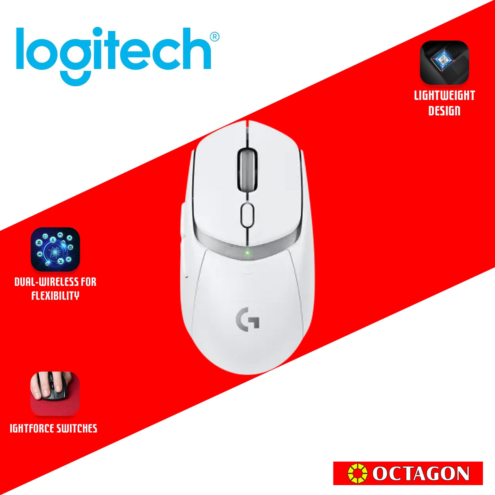 LOGITECH G309 WHITE LIGHTSPEED WIRELESS GAMING MOUSE
