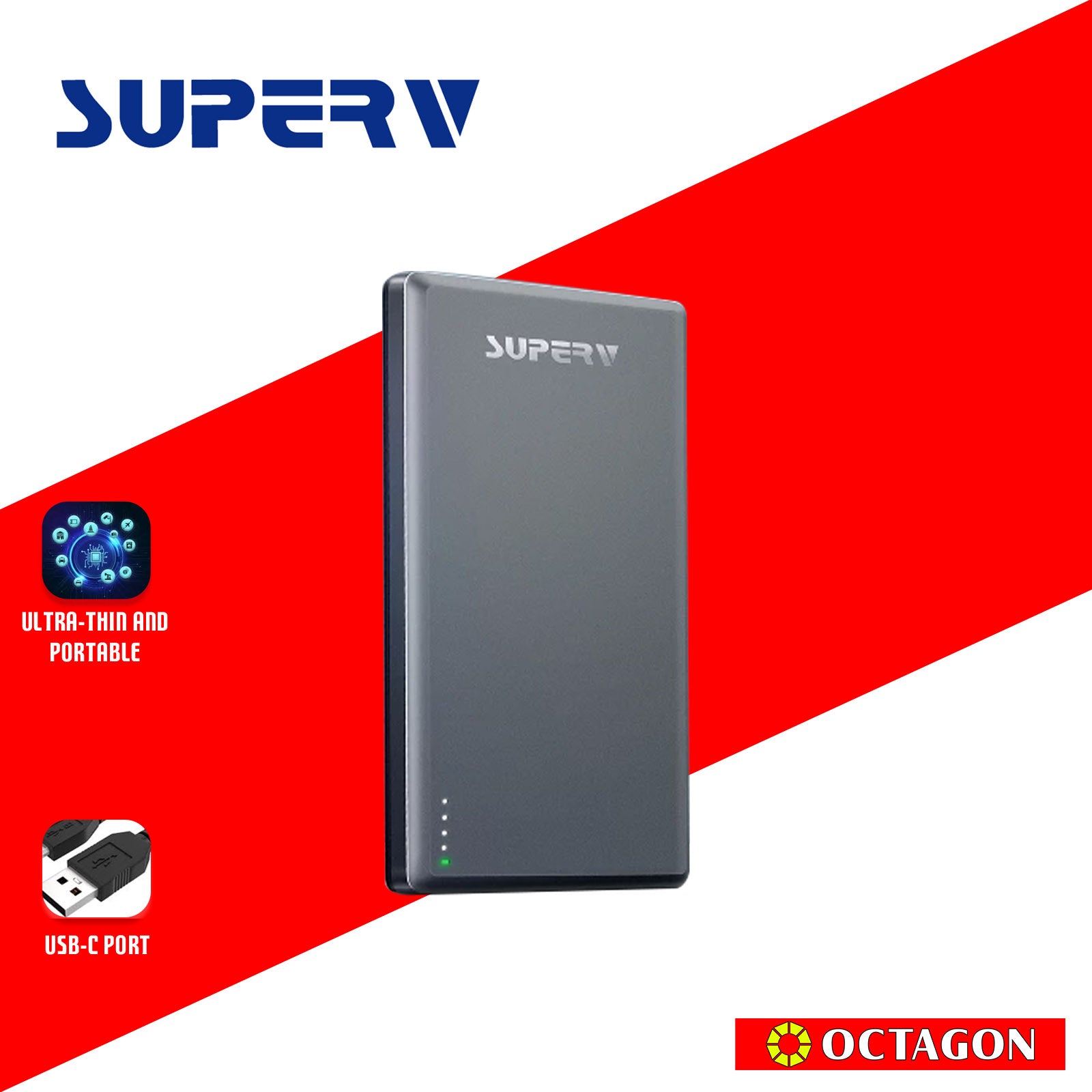 SUPERV POWER4 5000MAH ULTRA-THIN 15W MAGNETIC POWER BANK