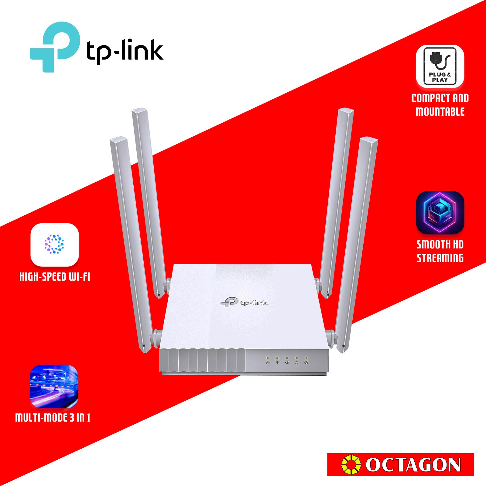 TPLINK ARCHER C24 AC750 DUAL BAND WI-FI ROUTER