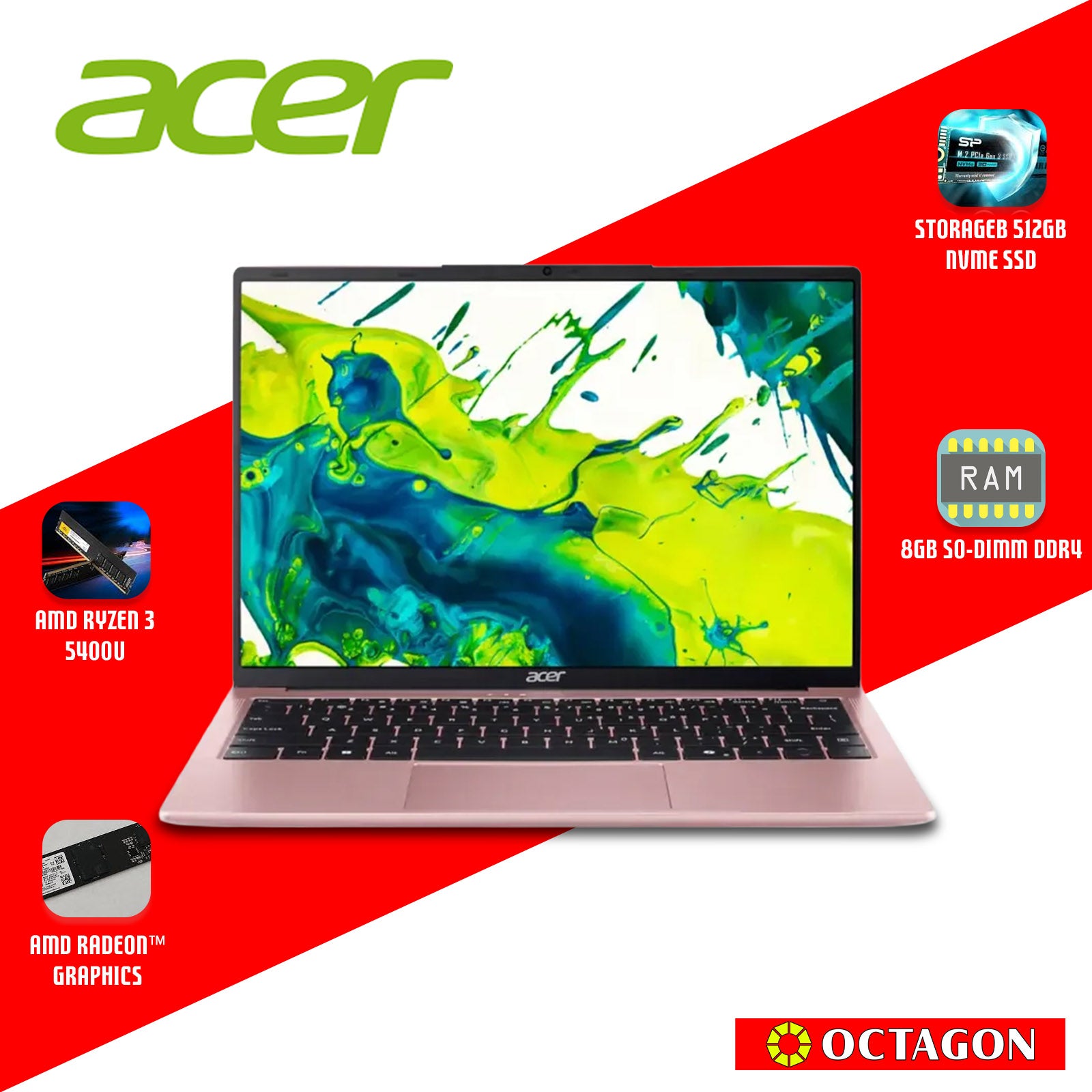 ACER ASPIRE LITE AL14-45P-R9UE/ RYZEN 3 5400U/ 8GB/ 512GB SSD/ 14 IPS WUXGA/ WIN 11