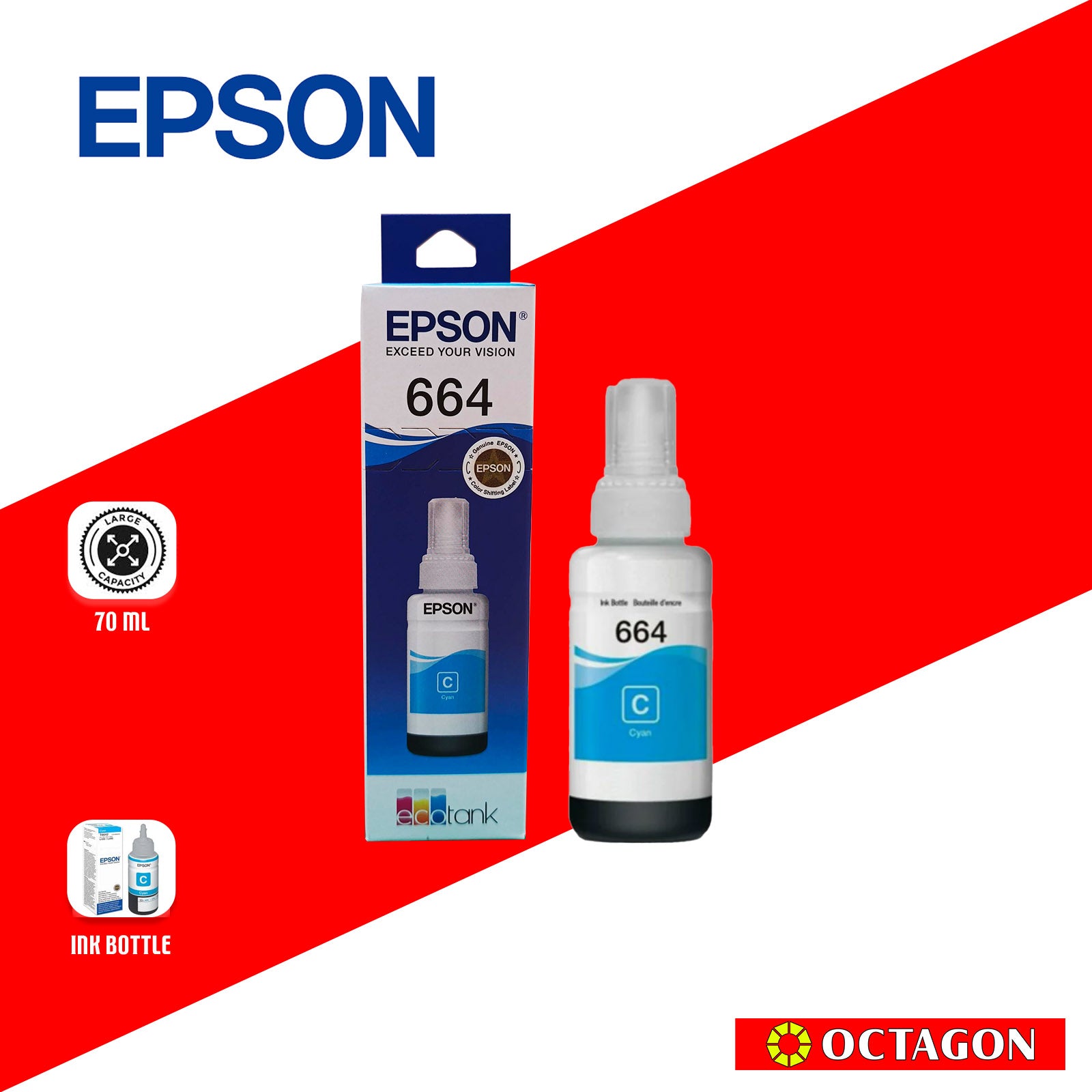 EPSON T664200 CYAN INK TANK