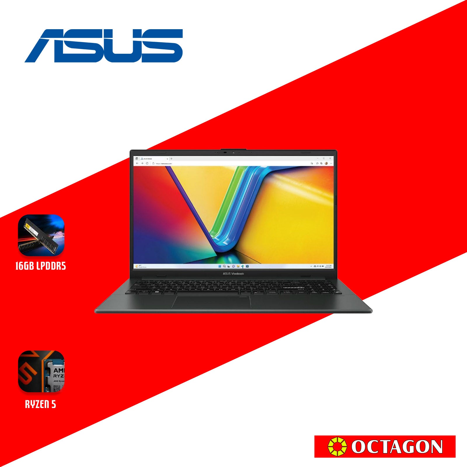 ASUS E1504FA-NJ1528WSM/ RYZEN 5-7520U/ 16GB/ 512GB SSD/ 15.6 FHD/ WIN 11/ OFFICE H&S + M365/ BLK/