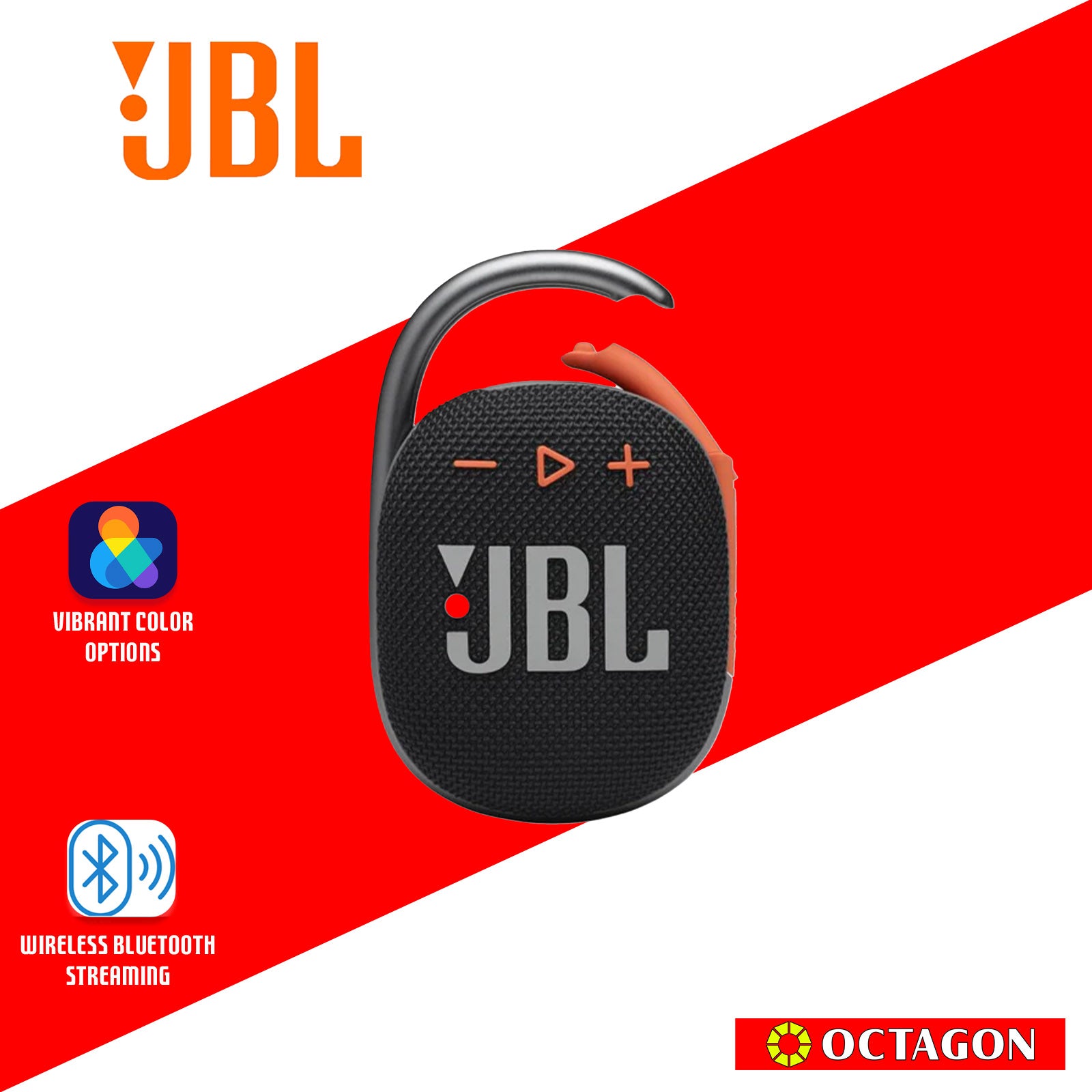 JBL CLIP 4 BLACK ORANGE BT SPEAKER