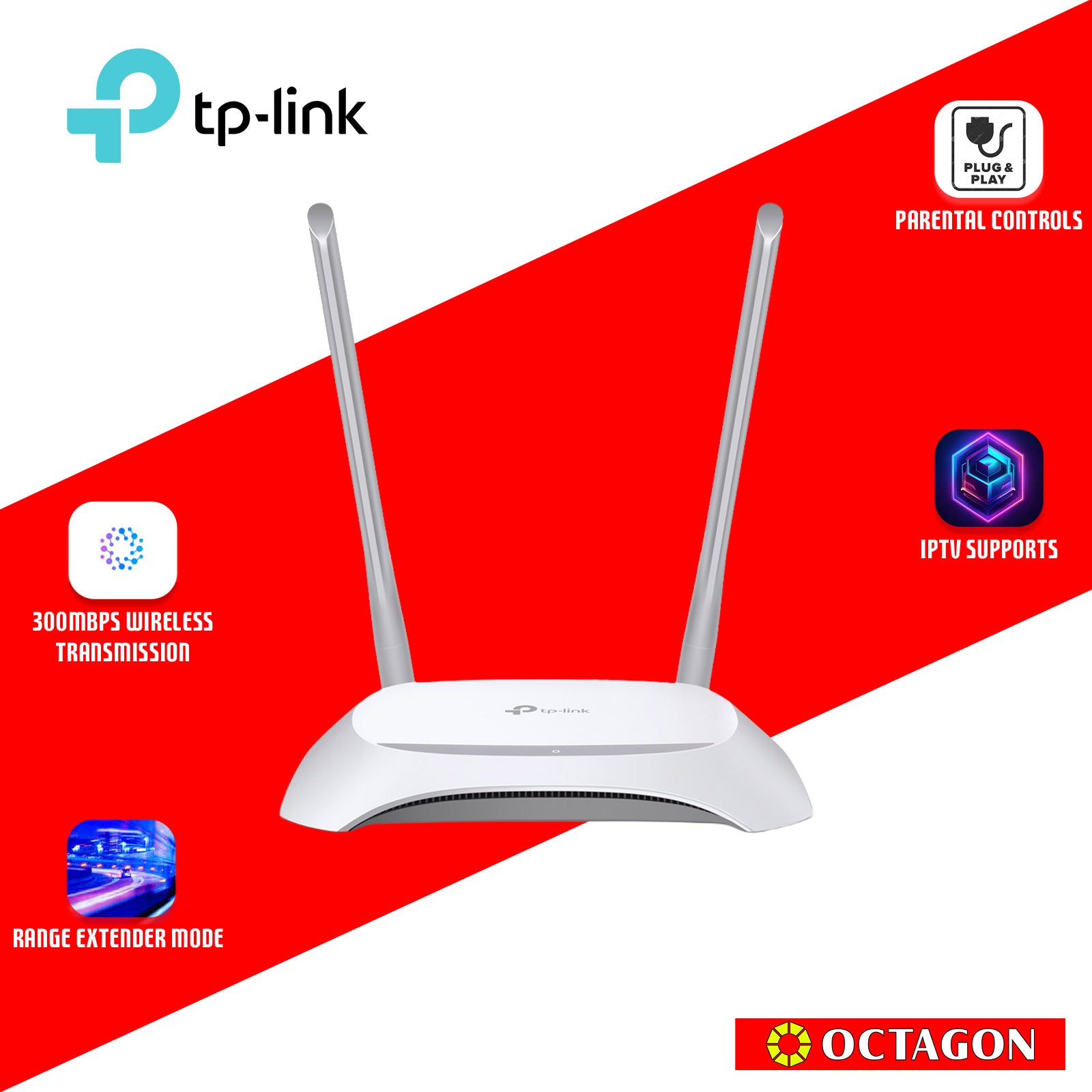 TPLINK TL-WR840N 300MBPS WIRELESS N ROUTER