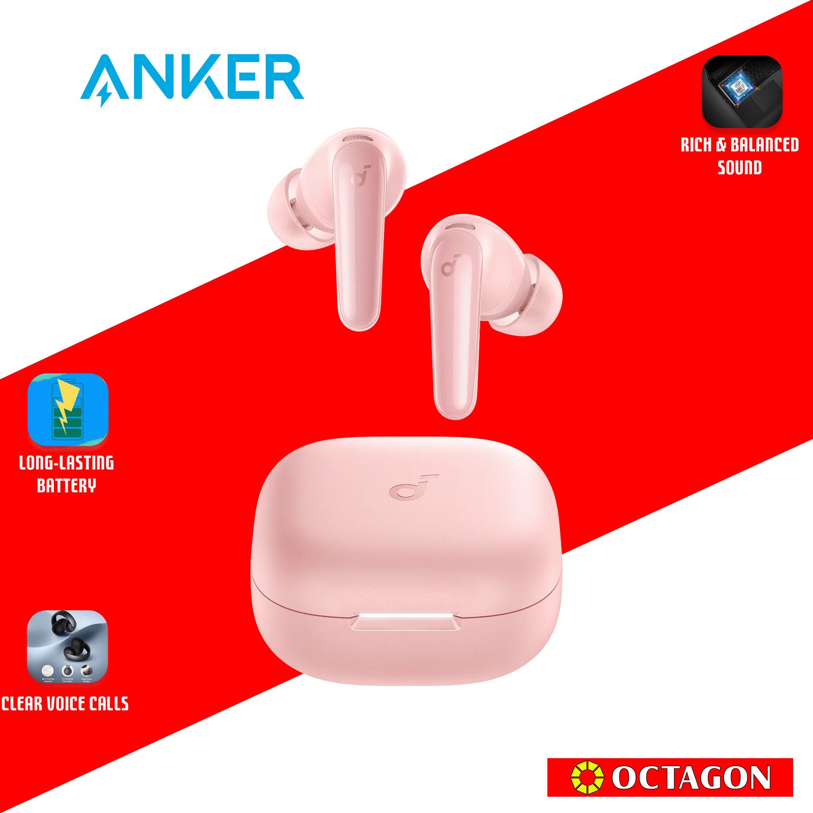 ANKER D1202H51 R60I PINK NC EARBUDS TWS SOUNDCORE