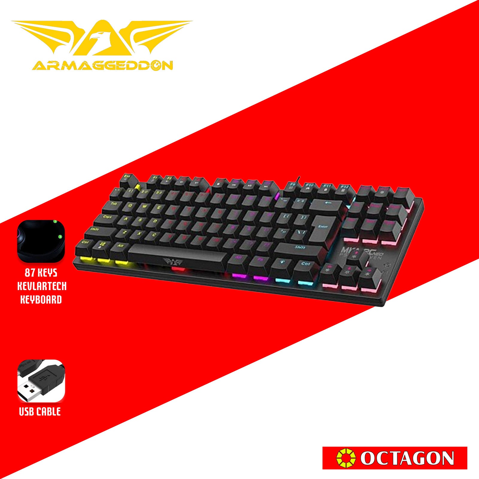 ARMAGGEDDON MKA-2C NEO PSYCHRAVEN 87 KEYS MECHANICAL KEYBOARD BLACK (CLICKY)