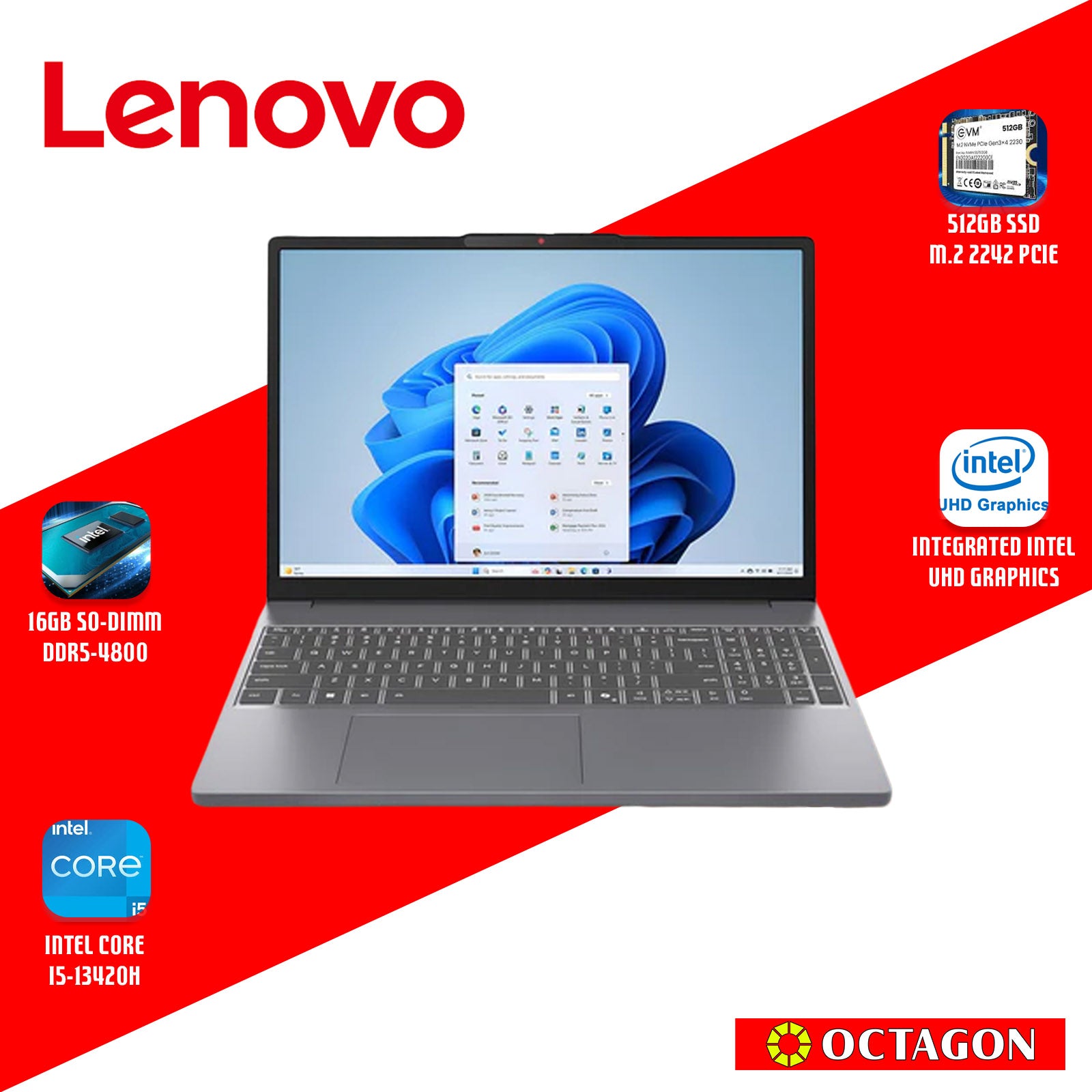 LENOVO IP S3-15 (83K100NEPH)/ CORE I5 13420H/ 16GB/ 512GB SSD/ 15.3 WUXGA IPS/ WIN 11 PRO/ 2 YRS PREMIUM CARE