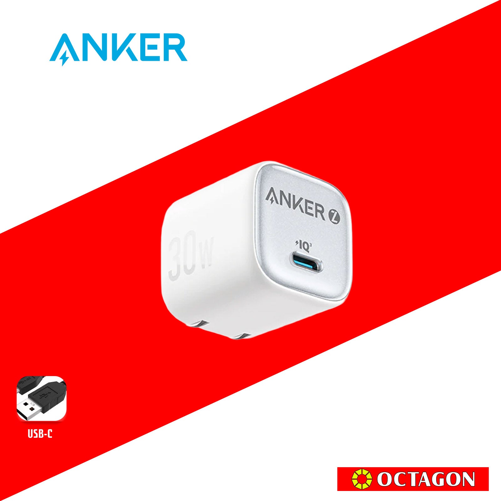 ANKER ZOLO A2698121 WHITE CHARGER 30W 1C